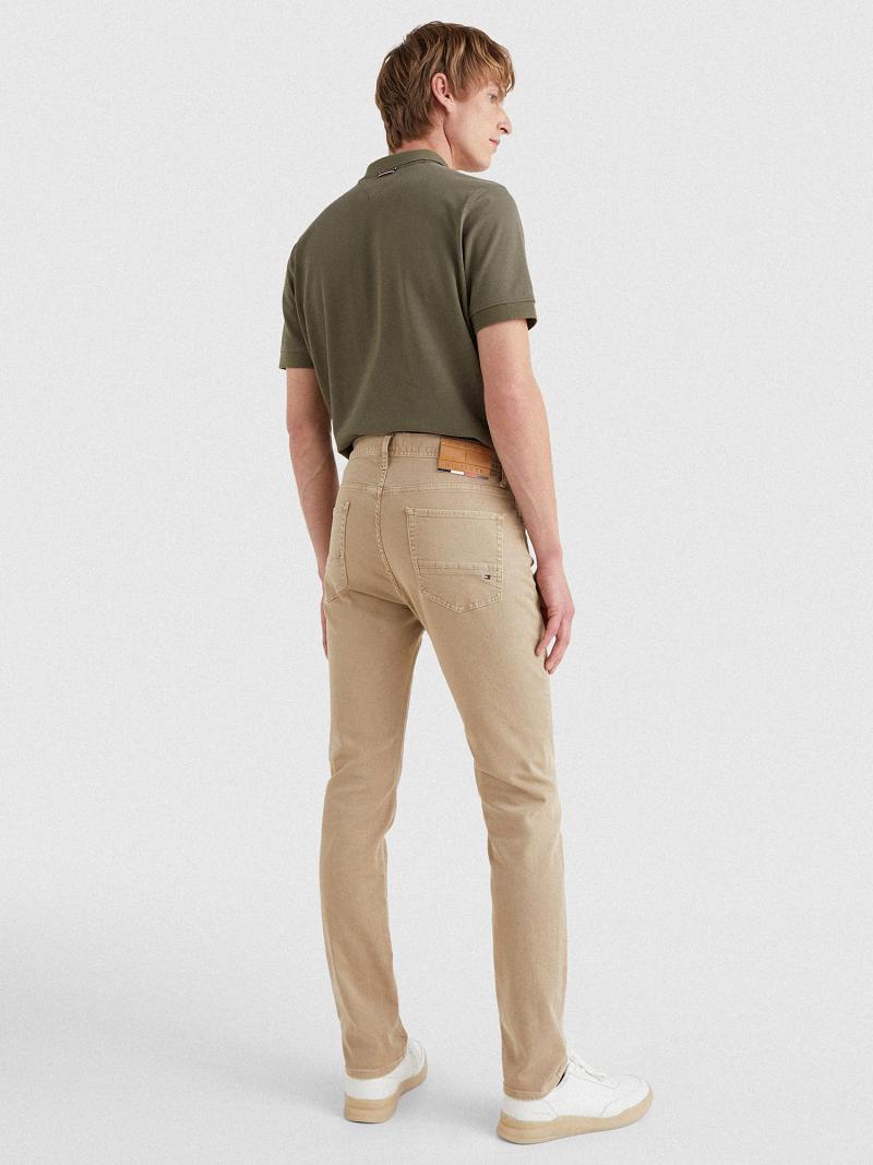 Férfi Tommy Hilfiger Slim fit khaki wash Farmer Nadrág Bézs | HU 1165KOR